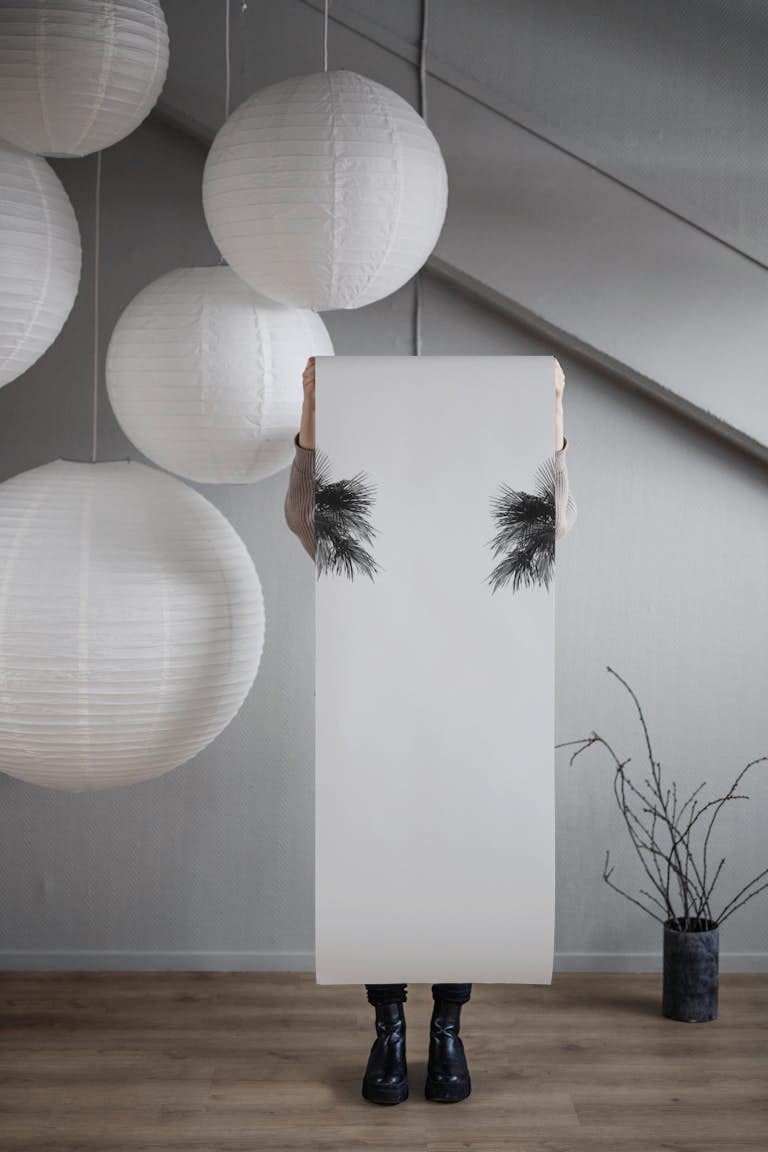 Minimal Black White Palms 1 wallpaper roll
