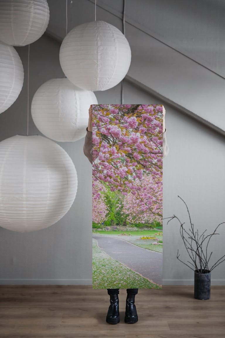 Blossoms Adorn the Park wallpaper roll