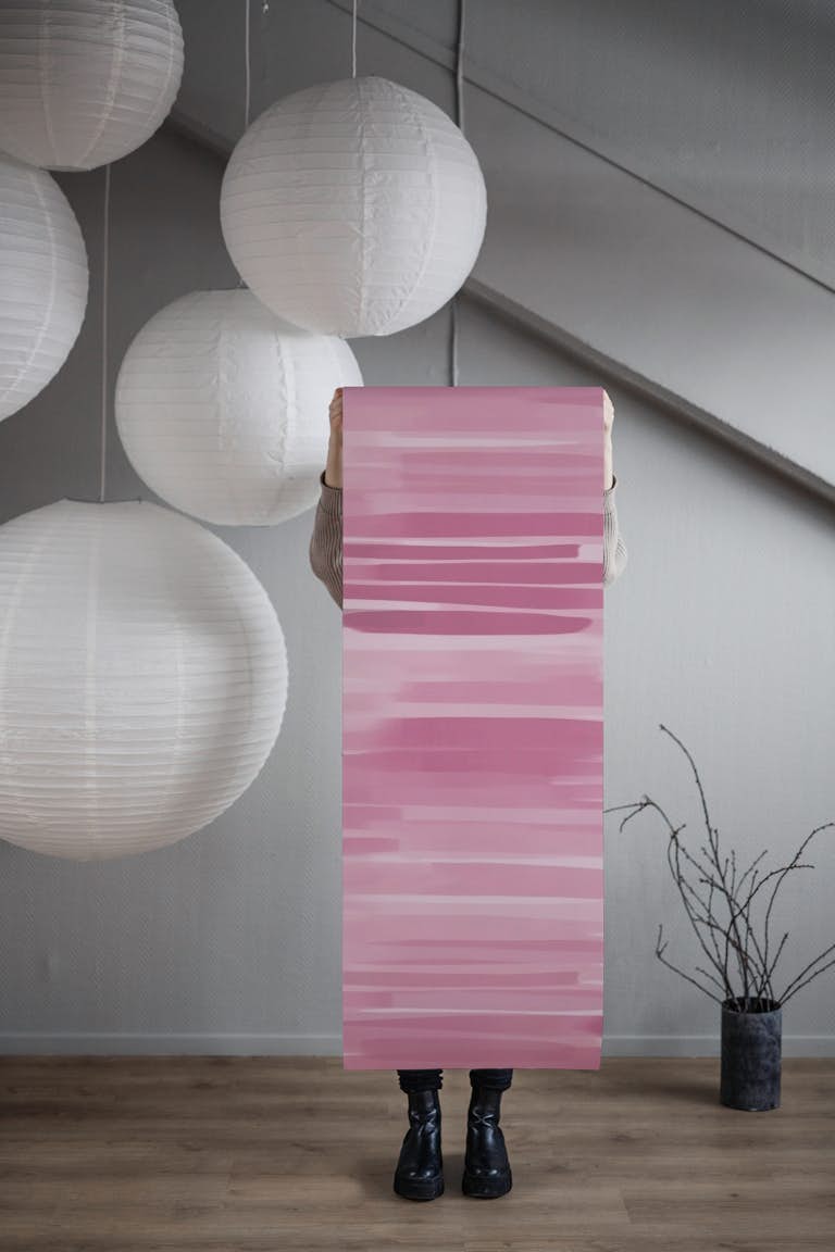 Pastel Colored Brush Strokes Soft Pink carta da parati roll