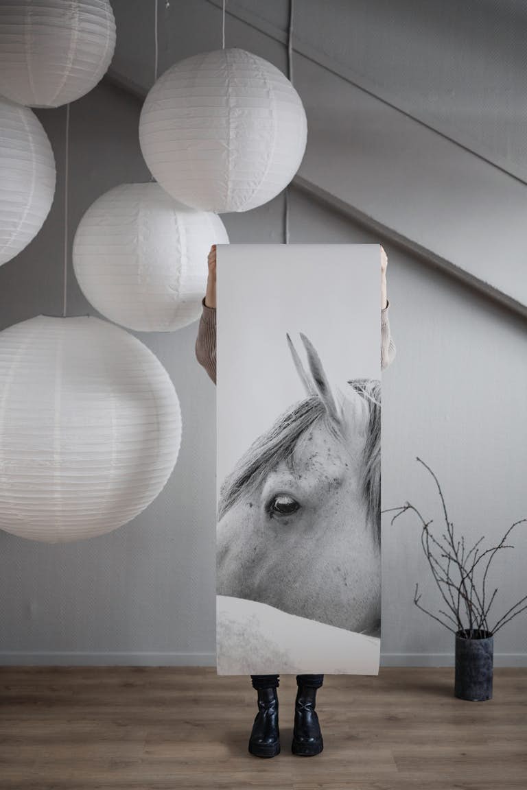 Black and White Horse Photography behang roll