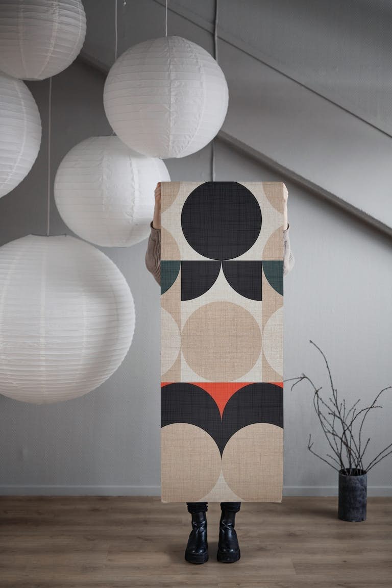 Mid-Century Modern Fabric wallpaper roll