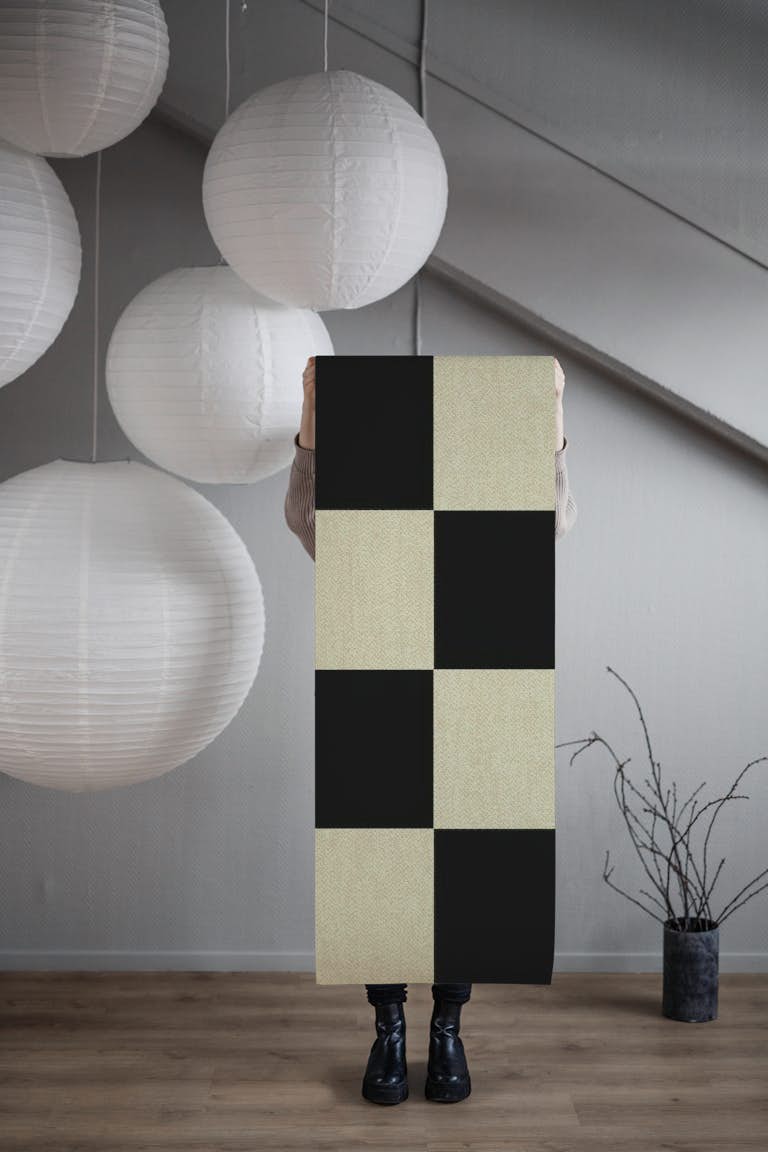 Checkerboard Bauhaus wallpaper roll