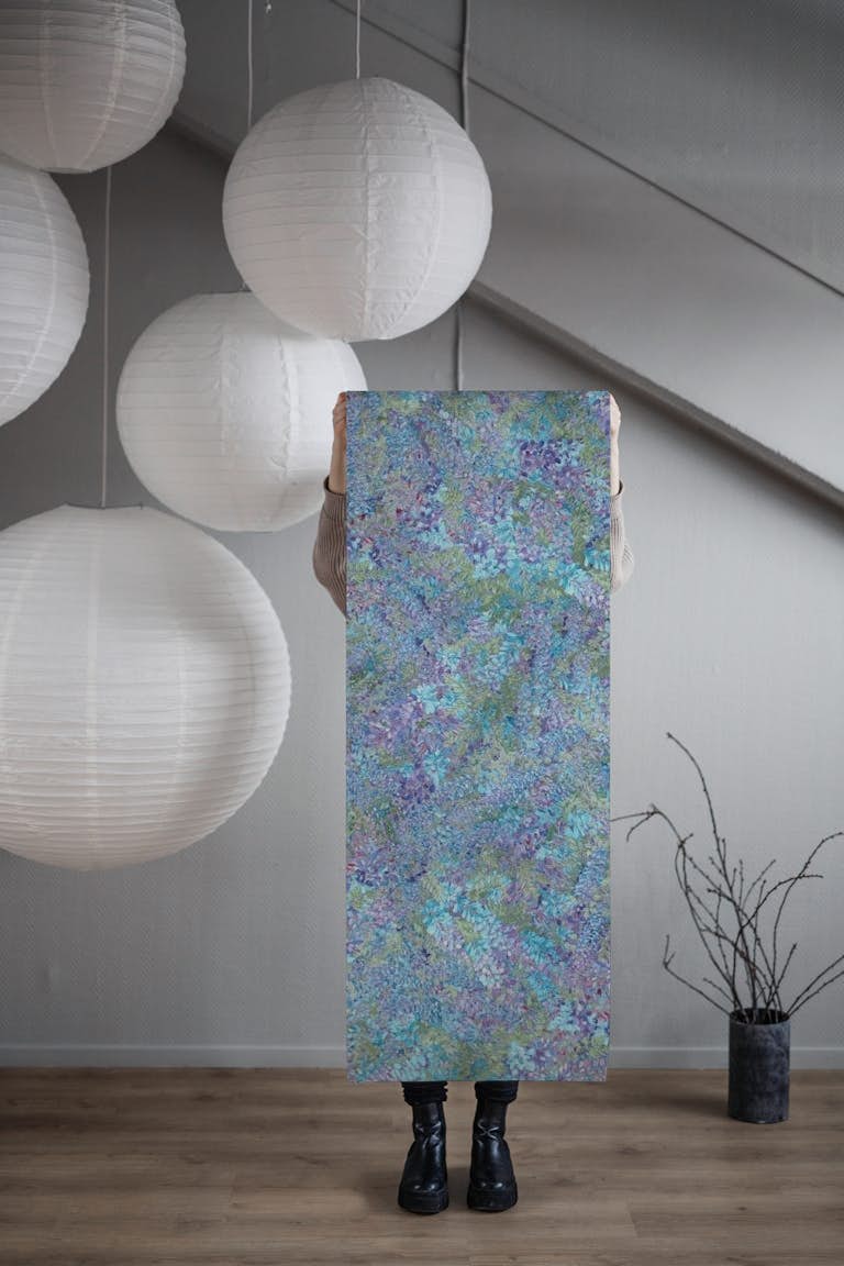 Embroidery wisteria wallpaper roll