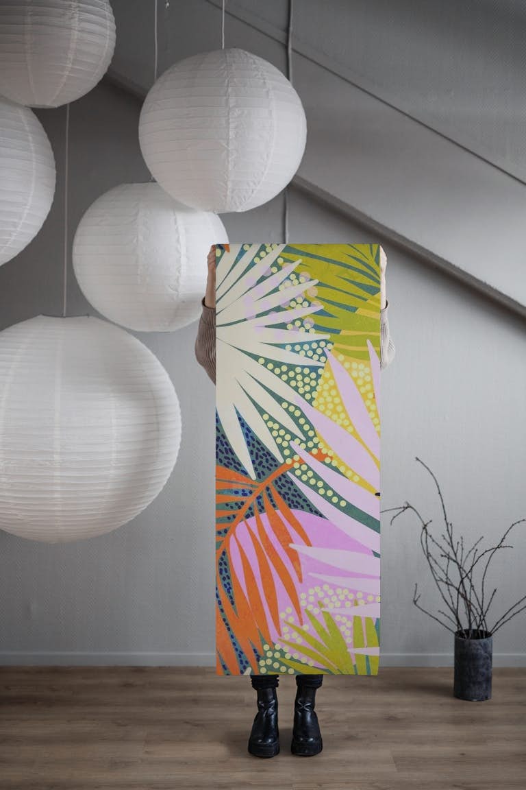 Vibrant Retro Boho Palms wallpaper roll