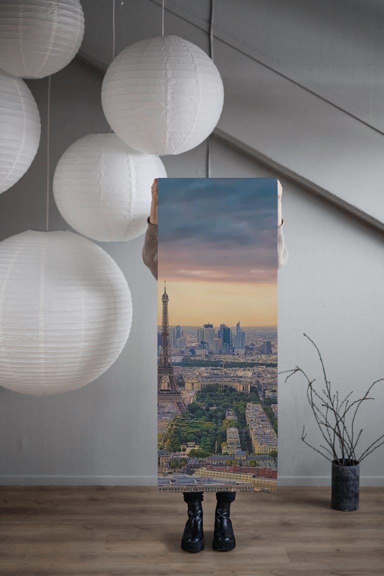 Paris City At Sunset wallpaper roll