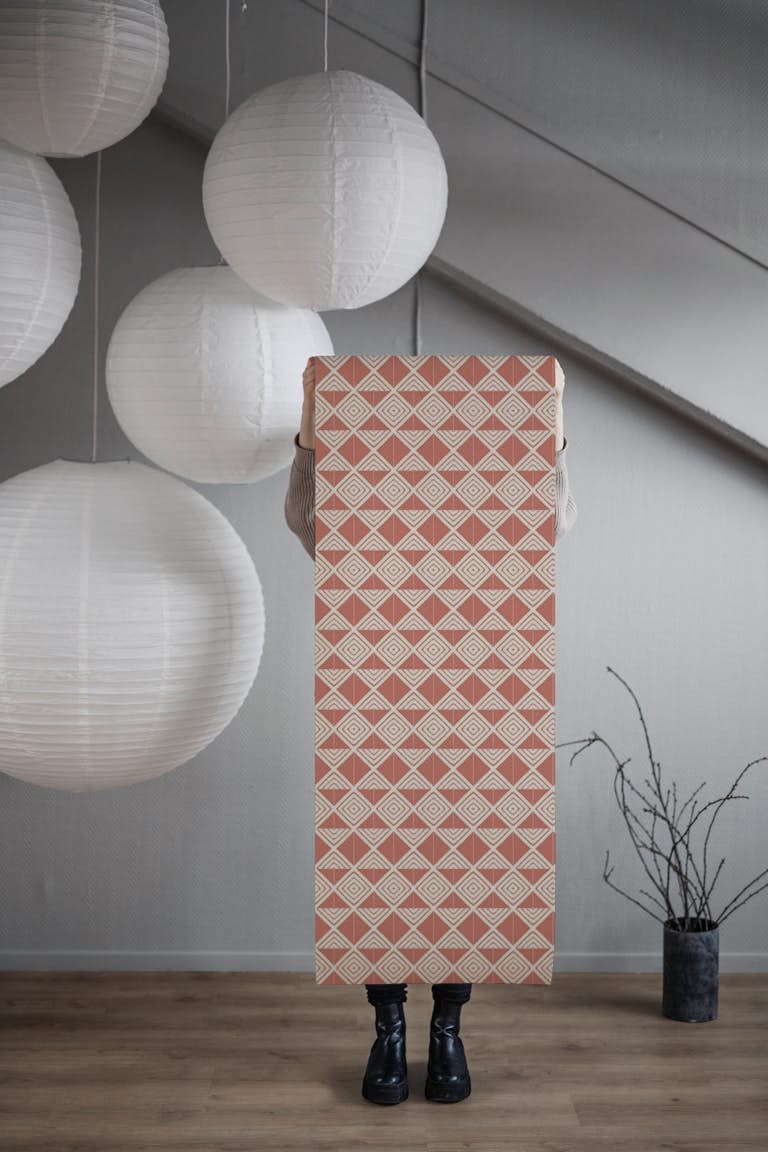 Rustic Sandstone Diamons Tiles papel pintado roll