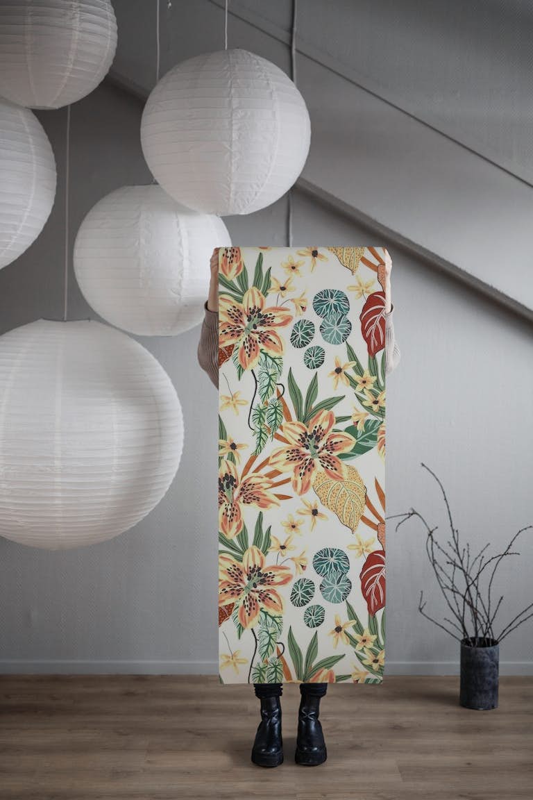 Nice tropical floral jungle 02A papel de parede roll