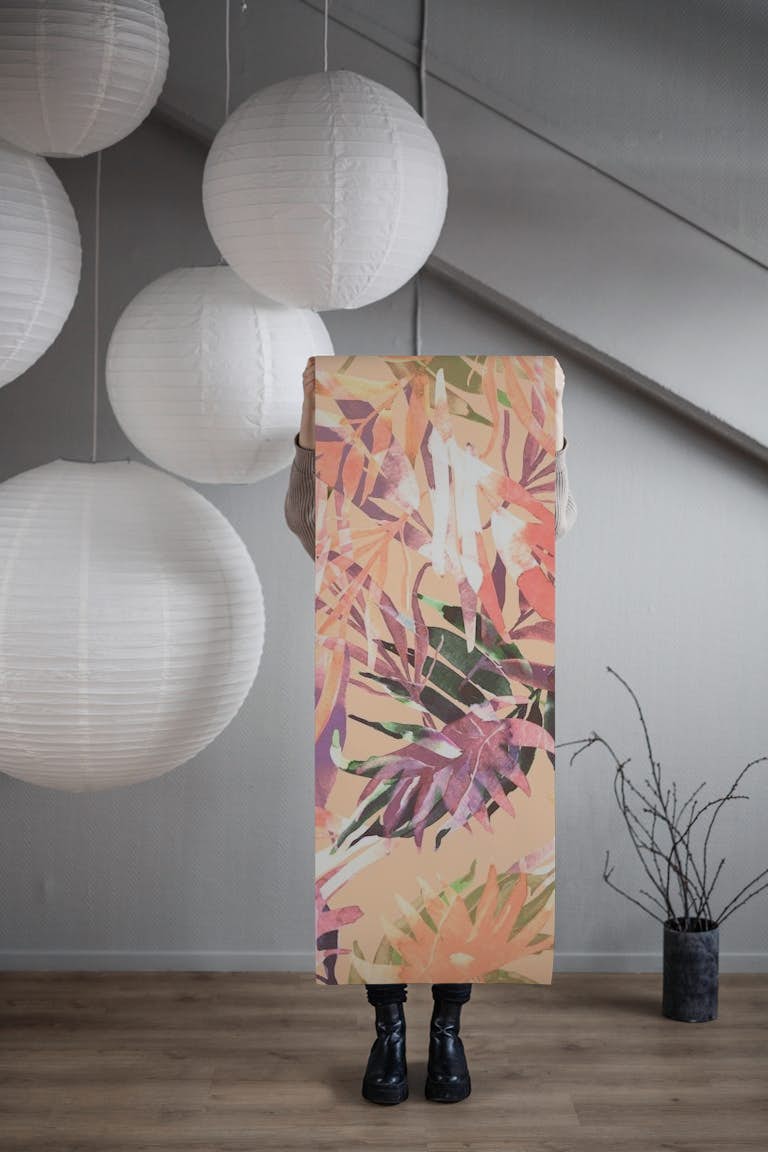 Modern leaf pink jungle CW 1 wallpaper roll