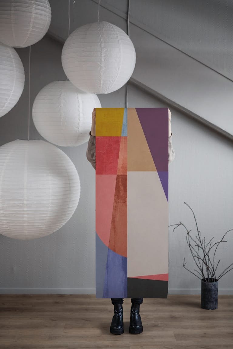Abstract Geometric Square behang roll