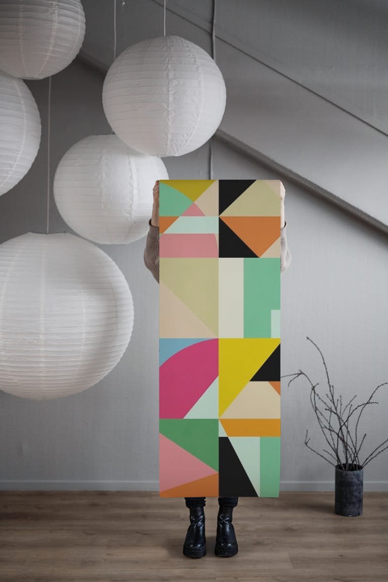 Colorful Abstract Geometric 4 behang roll