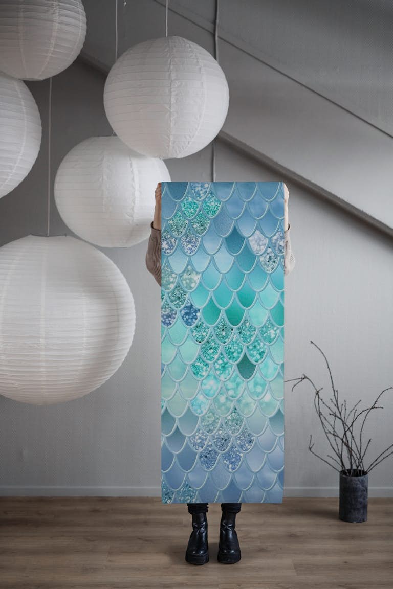 Summer Mermaid Glitter Scales 12 wallpaper roll