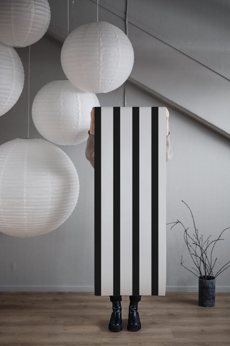 Black And White Stripes Simple Elegance papel de parede roll