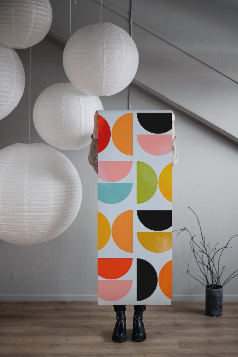 Vivid Bauhaus Cutouts wallpaper roll