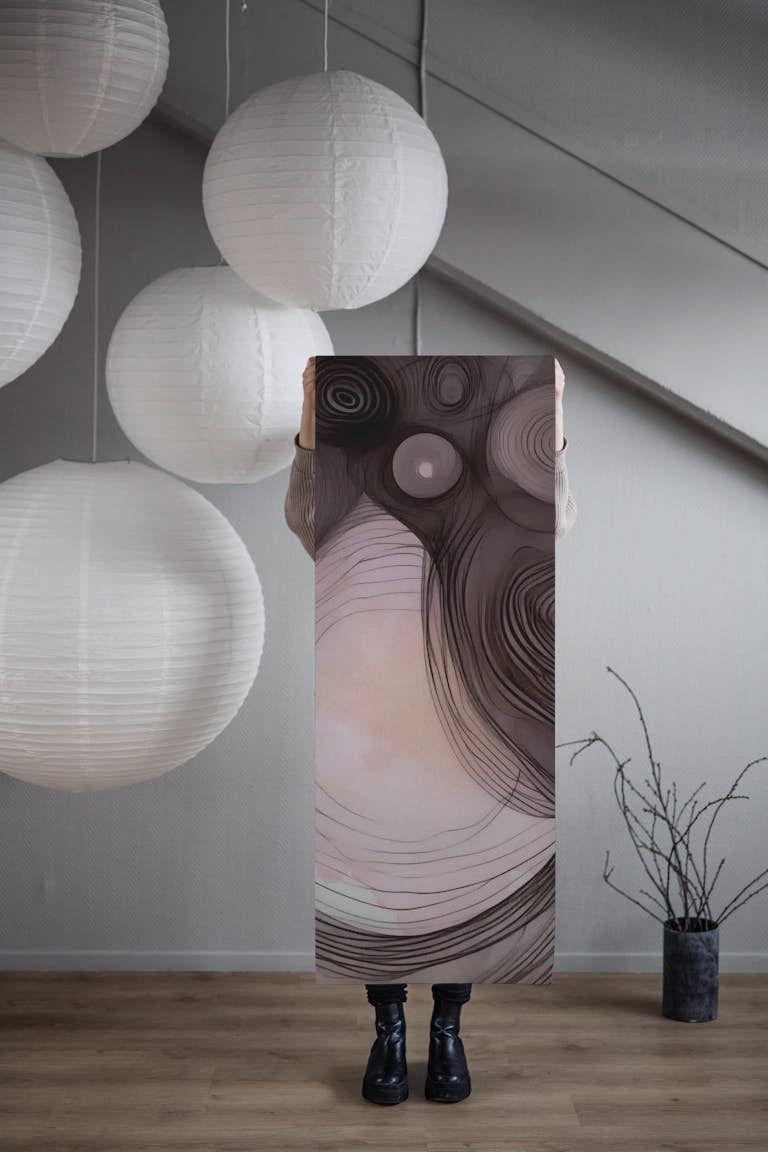 Organic Line Space Art Earthy wallpaper roll