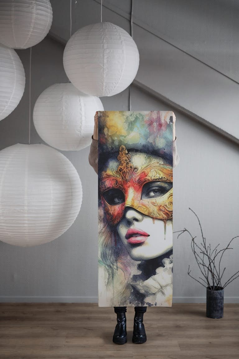Watercolor Carnival Woman #5 wallpaper roll