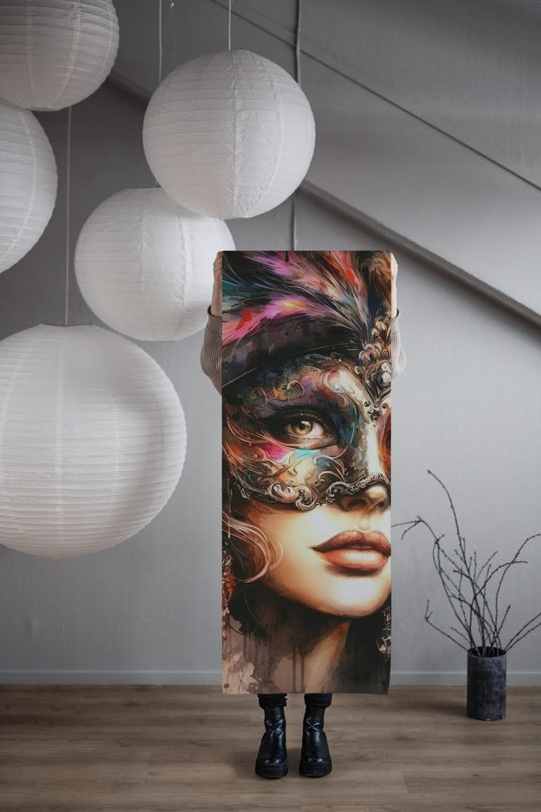 Watercolor Carnival Woman #6 wallpaper roll