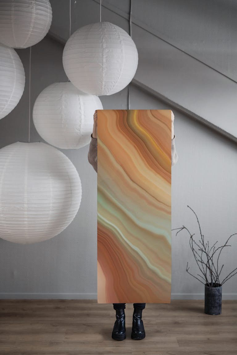 Modern marble watercolor brush 02R wallpaper roll