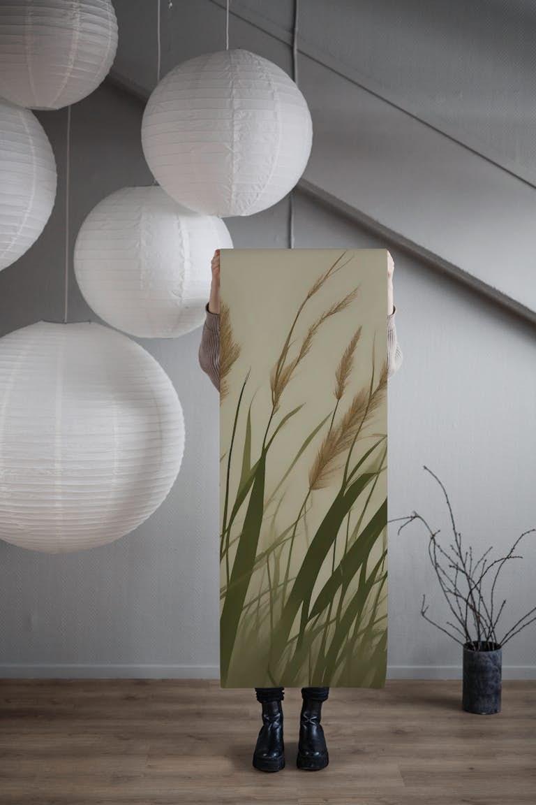 Peaceful Japandi Grass tapetit roll