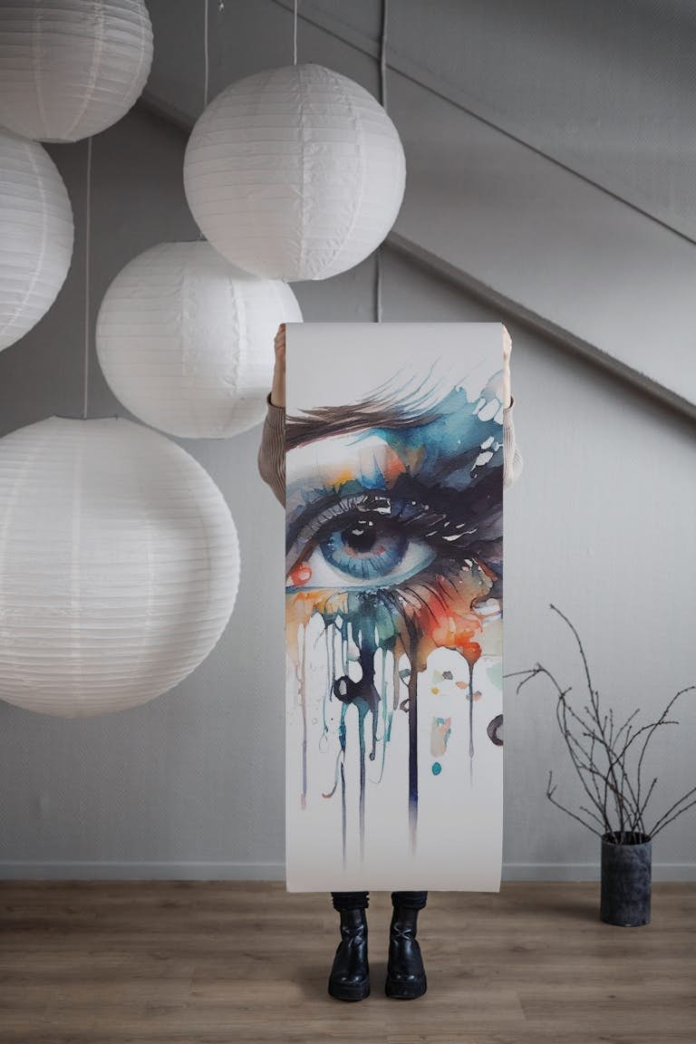 Watercolor Woman Eye #1 wallpaper roll