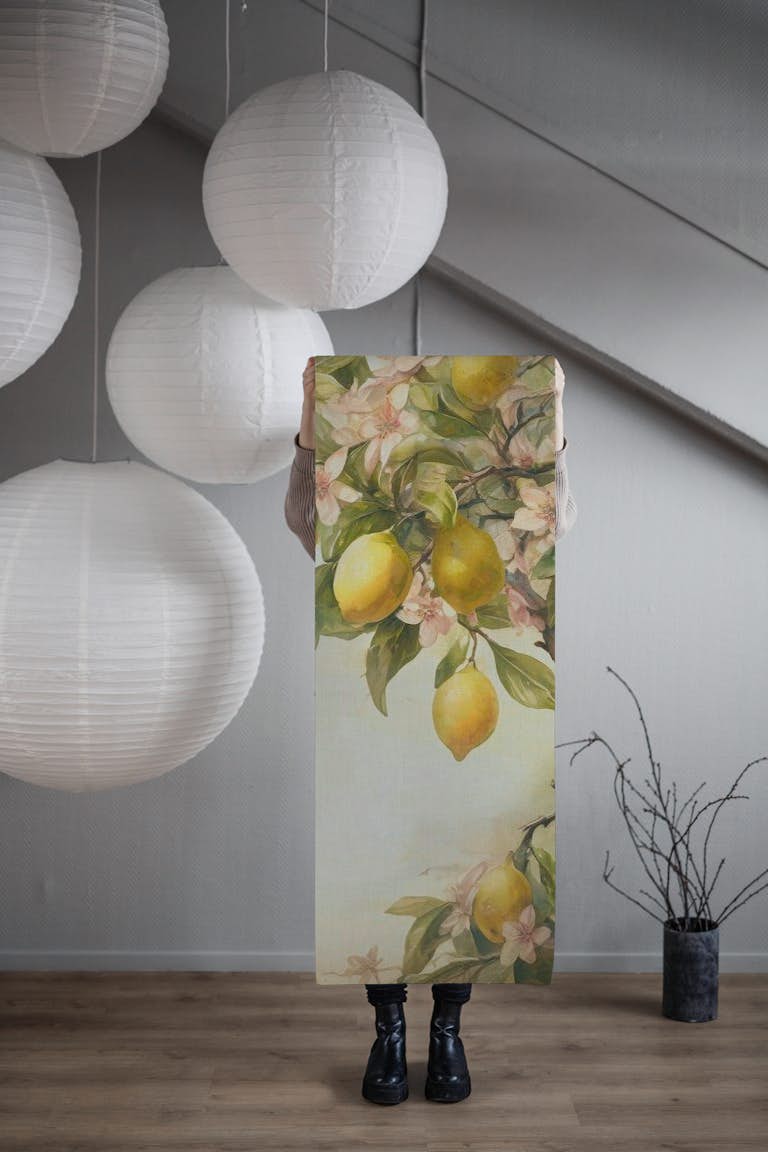 Lemons spring wallpaper roll