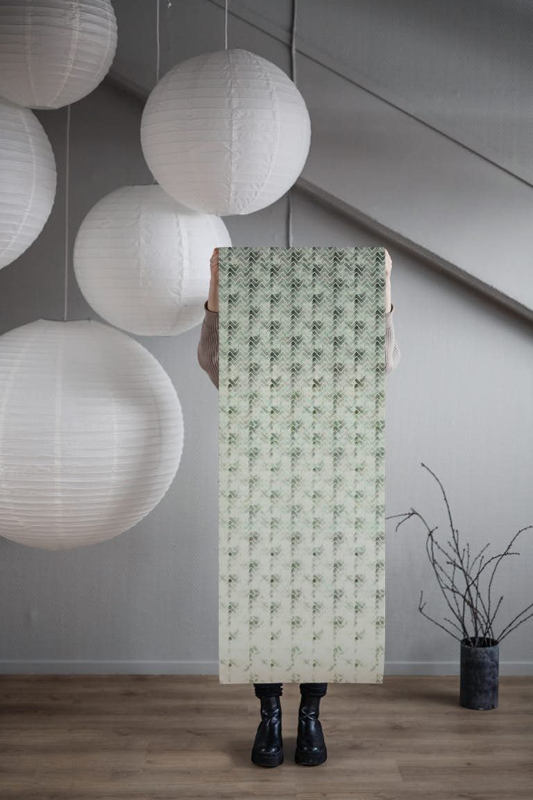Tranquil Geometry - Gradient Elegance Green tapetit roll