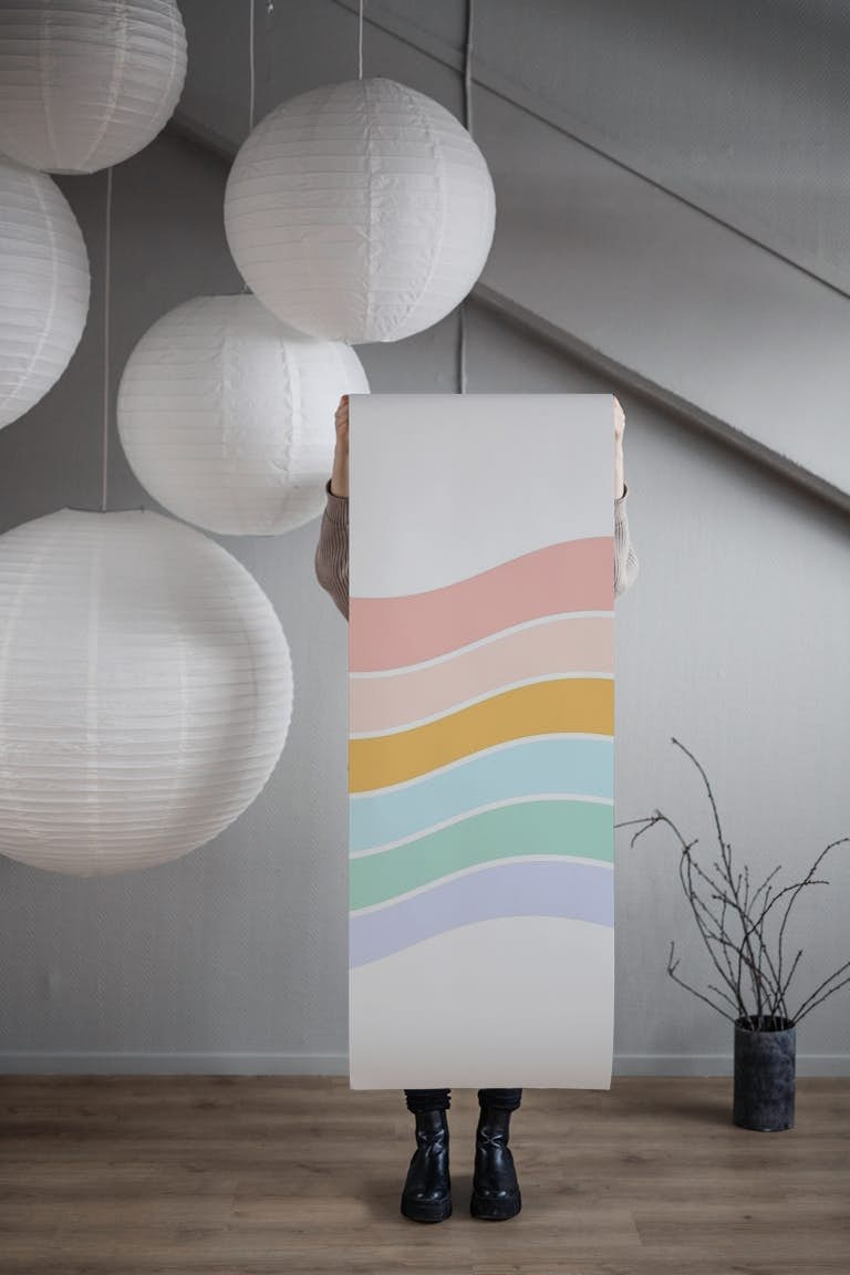 Happy Pastel Rainbow Vibes wallpaper roll