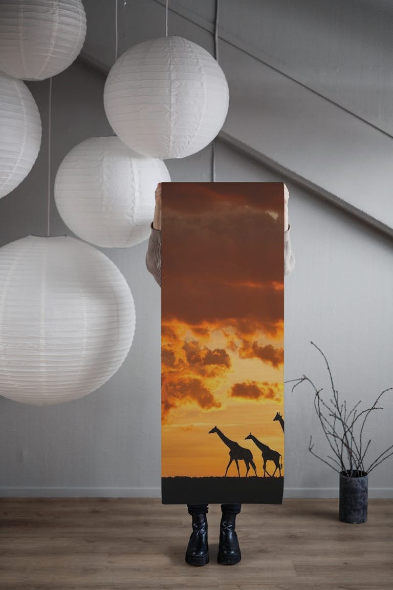 Five Giraffes wallpaper roll