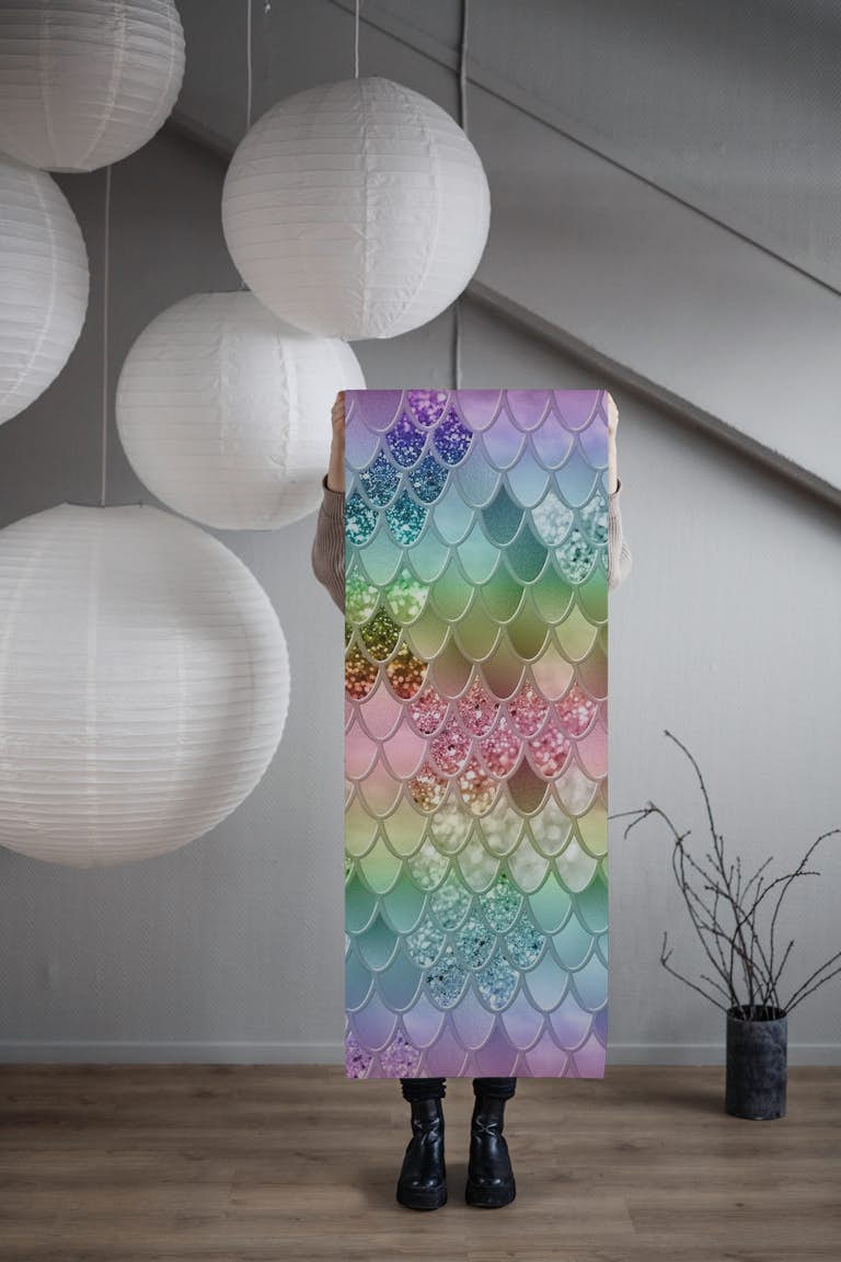 Rainbow Princess Mermaid Scales 2 wallpaper roll