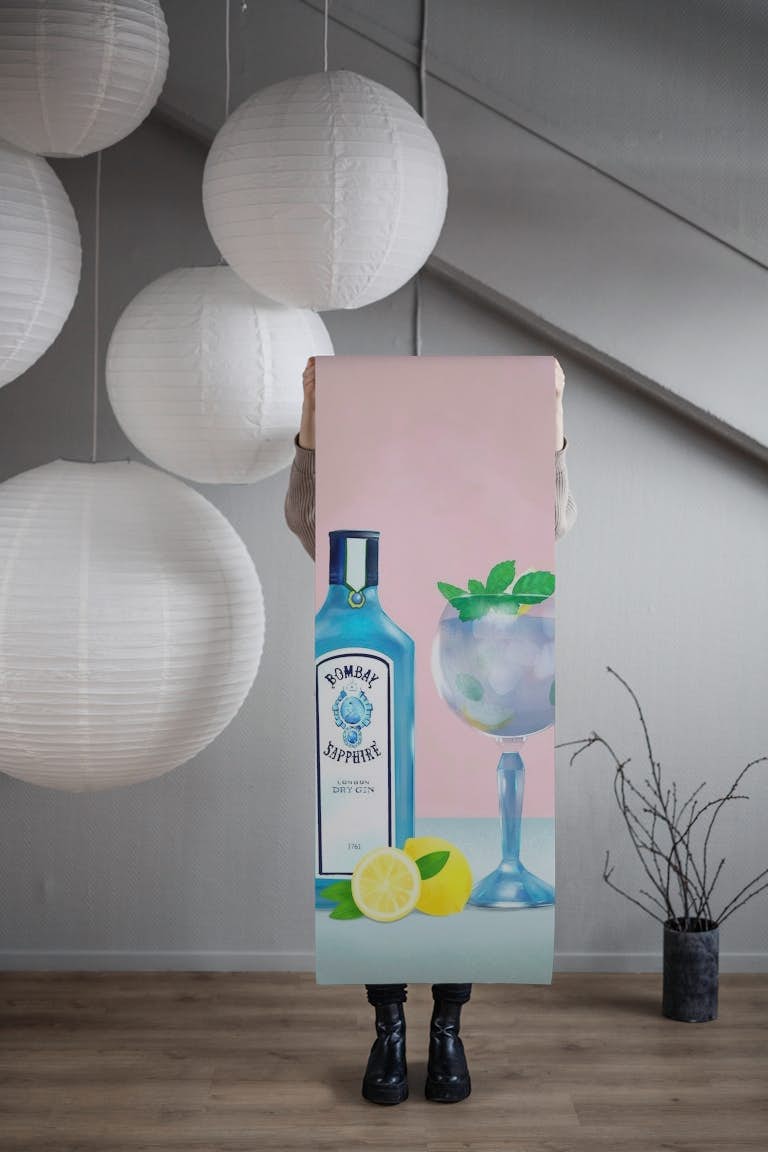 Gin Cocktail behang roll