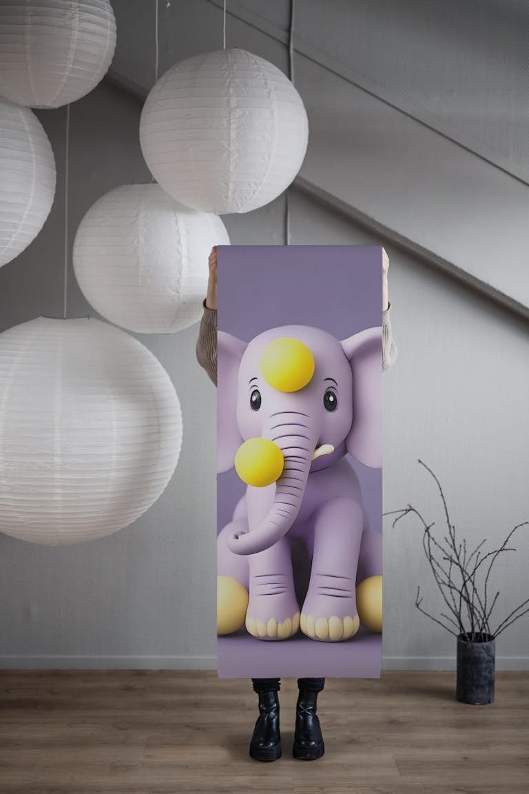 Lilac Little Elephant wallpaper roll
