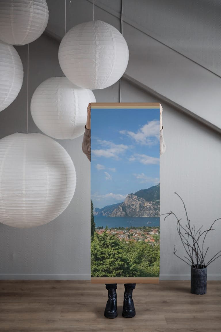Wonderful view over Lake Garda behang roll