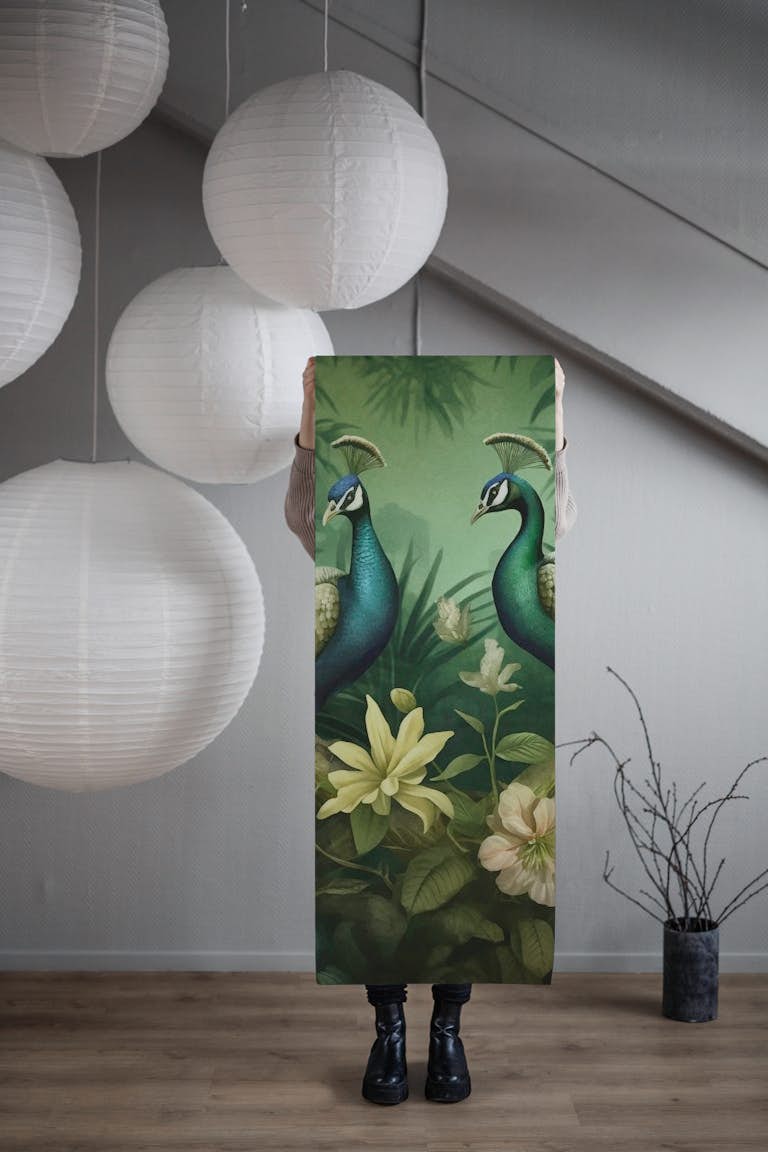 Peacocks Mystic Jungle Paradise wallpaper roll