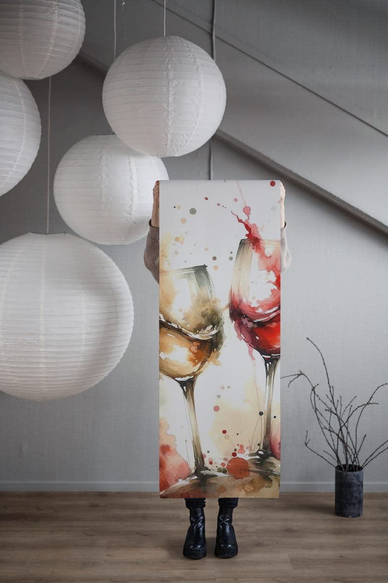 A Toast in Abstract Watercolor Elegance behang roll
