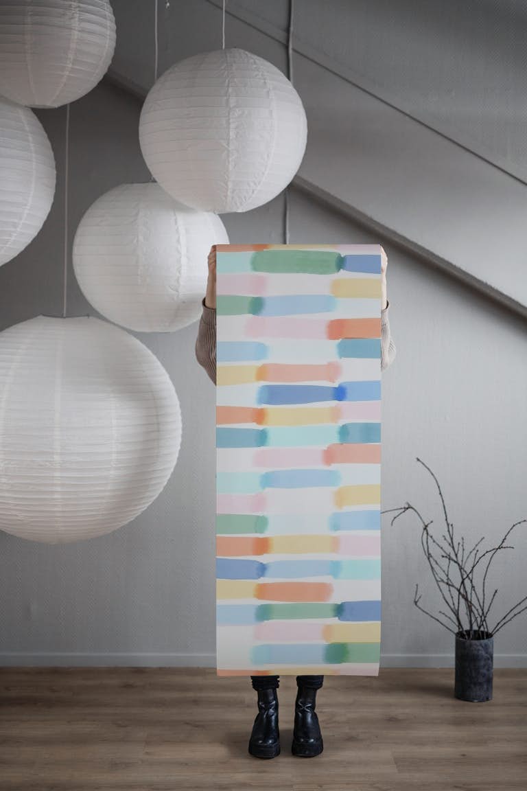Watercolor Dash Stripe wallpaper roll