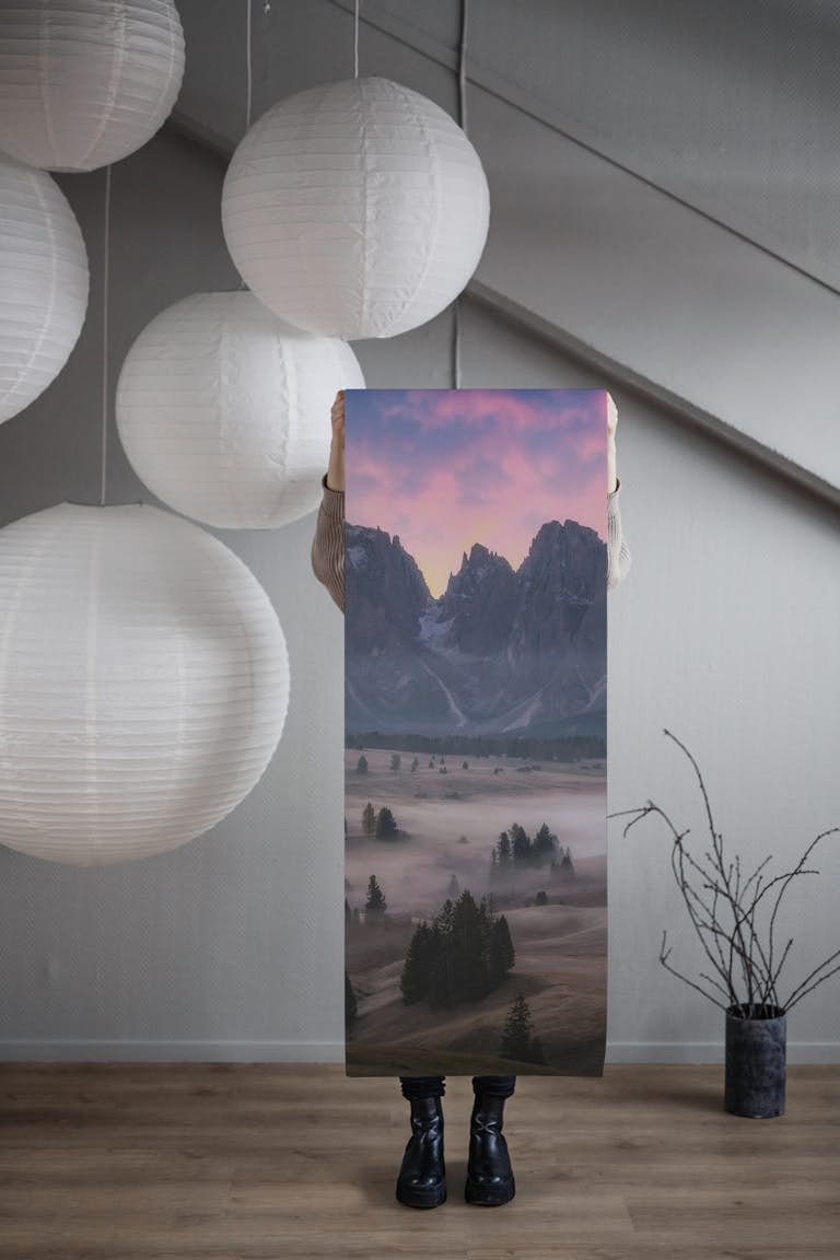 Dolomites - Sunrise at the Seiser Alm wallpaper roll