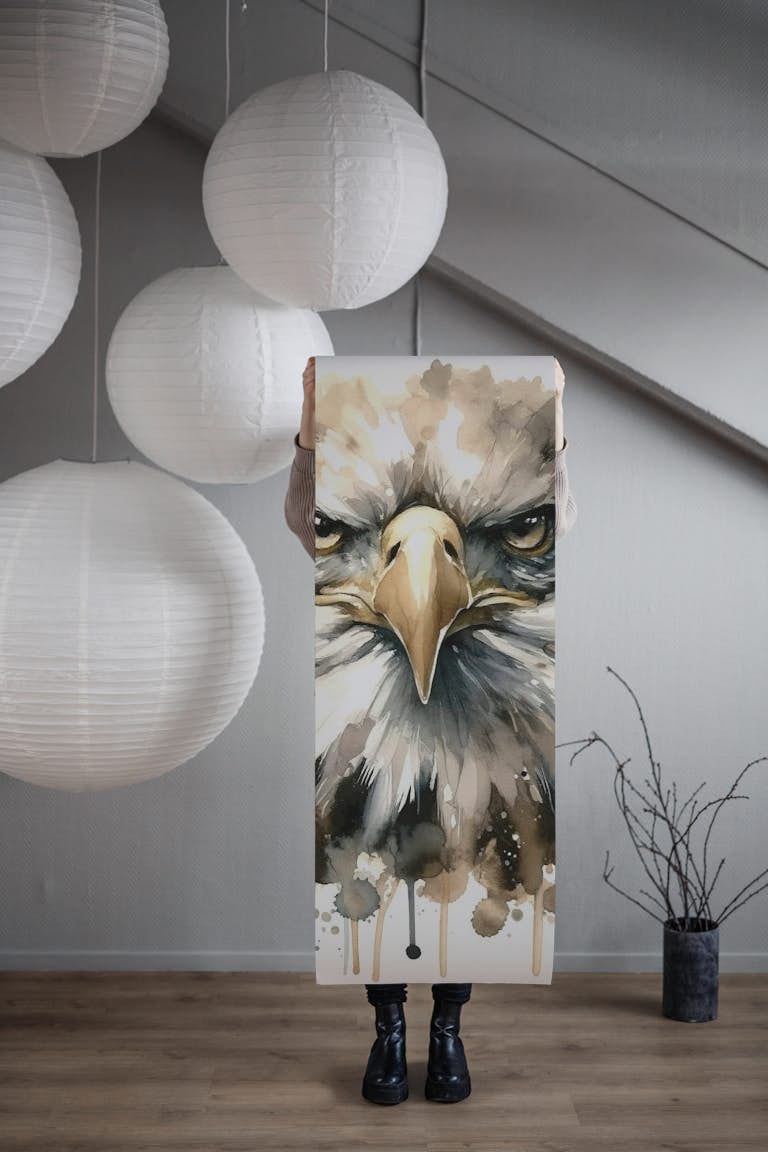 Eagle's Gaze Echoing Through Soft Hues wallpaper roll