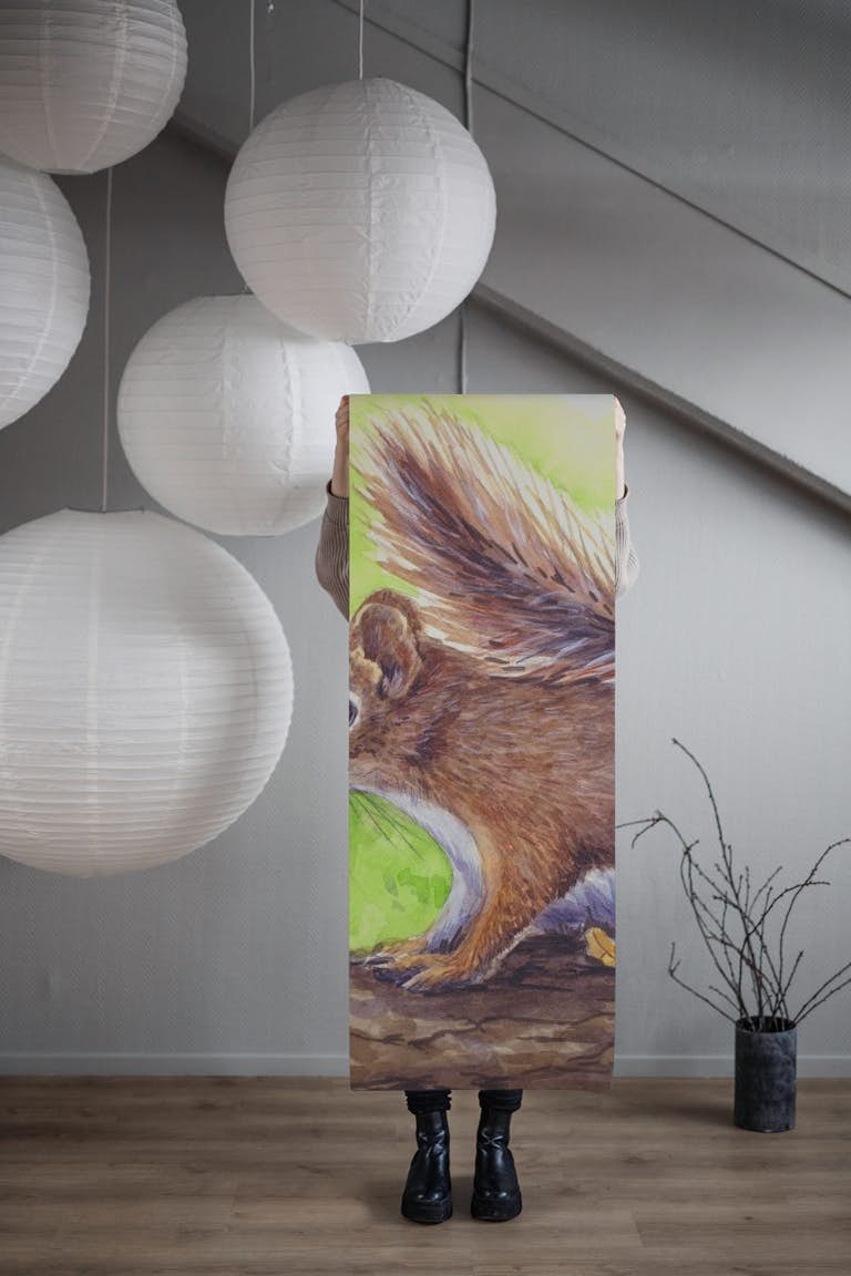 Squirrel wallpaper roll