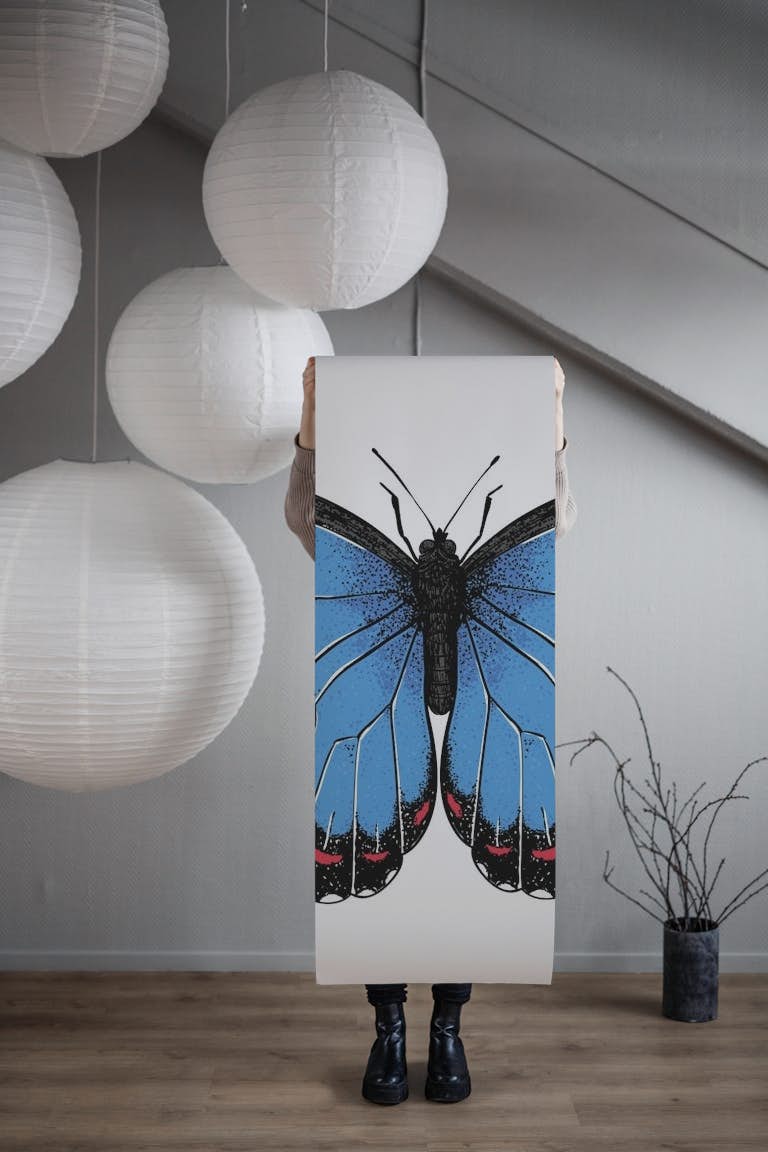 Blue morpho butterfly 3 wallpaper roll