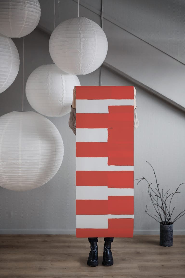 Big Stripes In Red behang roll