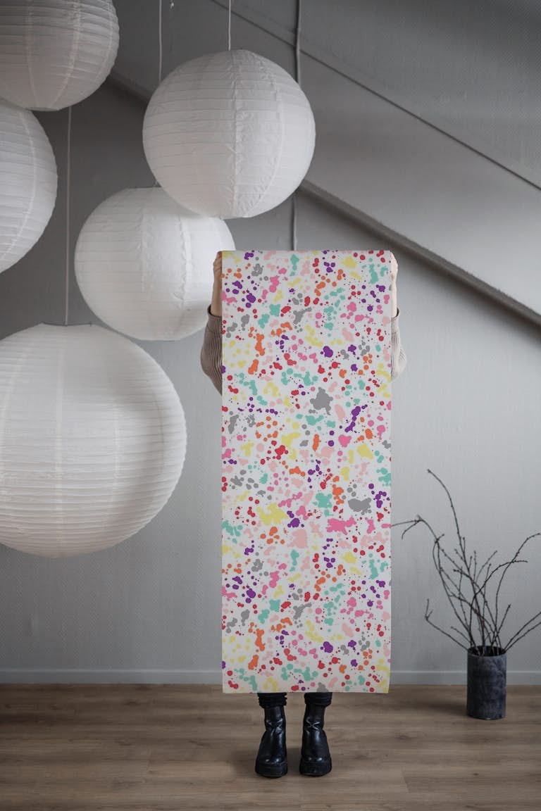 Splatter Colorful Drops papel de parede roll