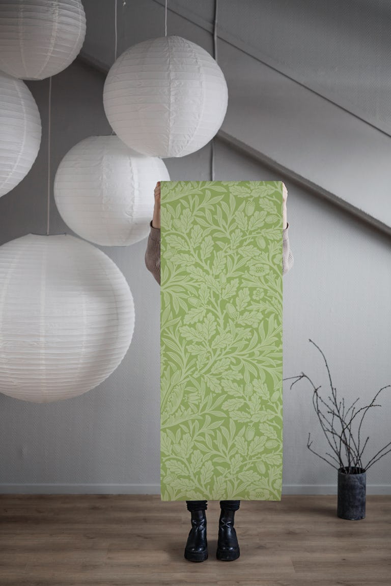 Victorian Acorn pattern 3 green wallpaper roll