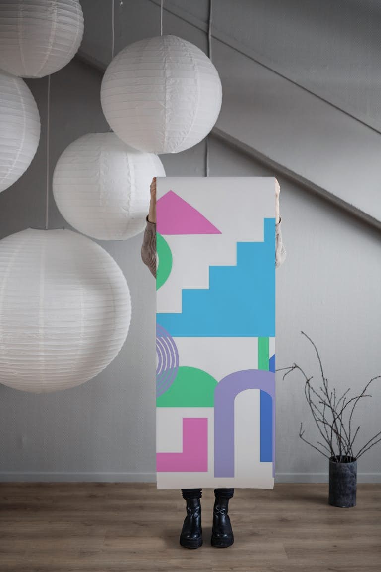 Bright Geometric Shapes wallpaper roll