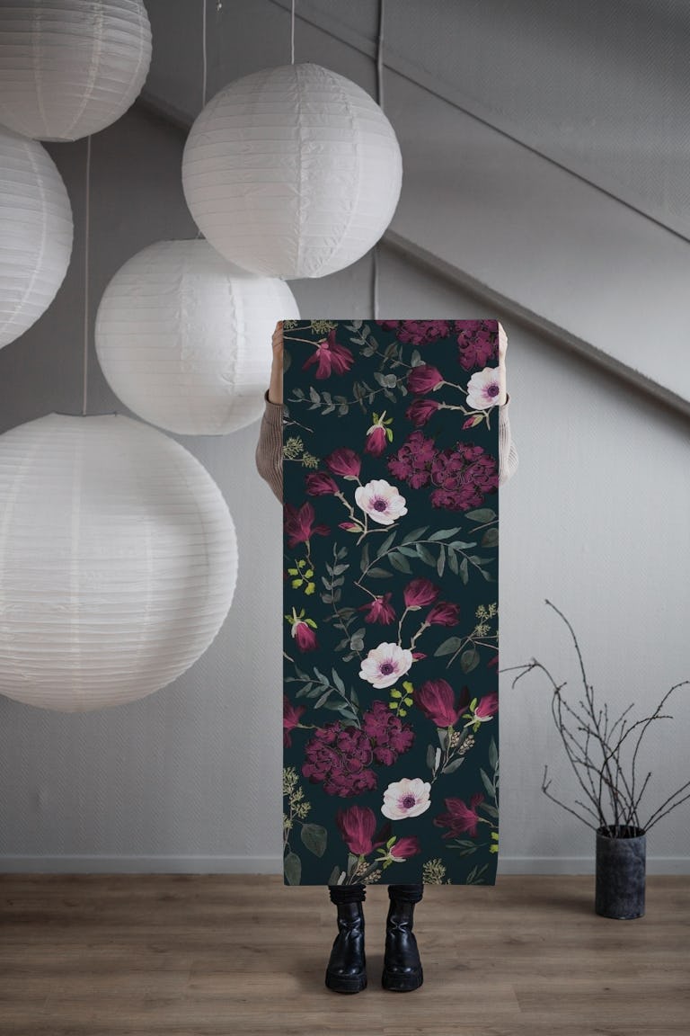 Romantic Pattern - Dark wallpaper roll