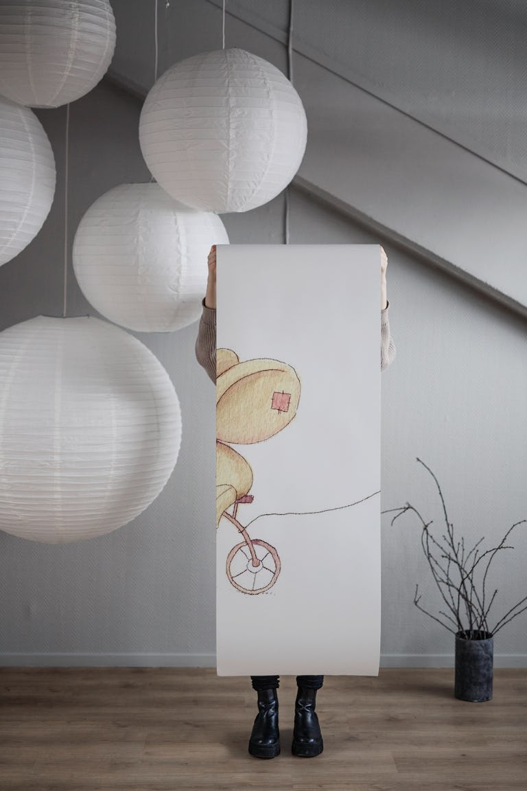 Elephant riding his bike wallpaper roll