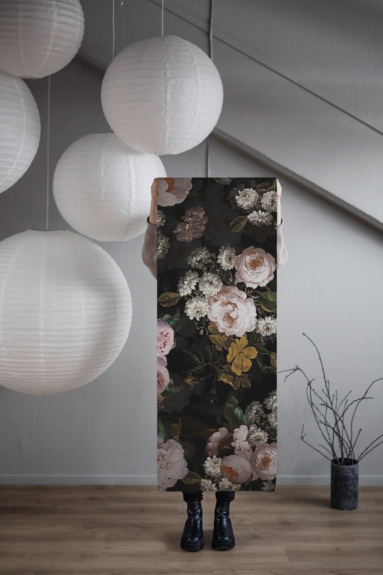 Antique Dutch Flower Garden wallpaper roll