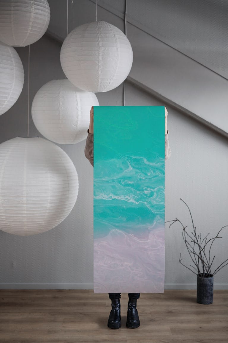 Turquoise Ocean Beach Vibes wallpaper roll
