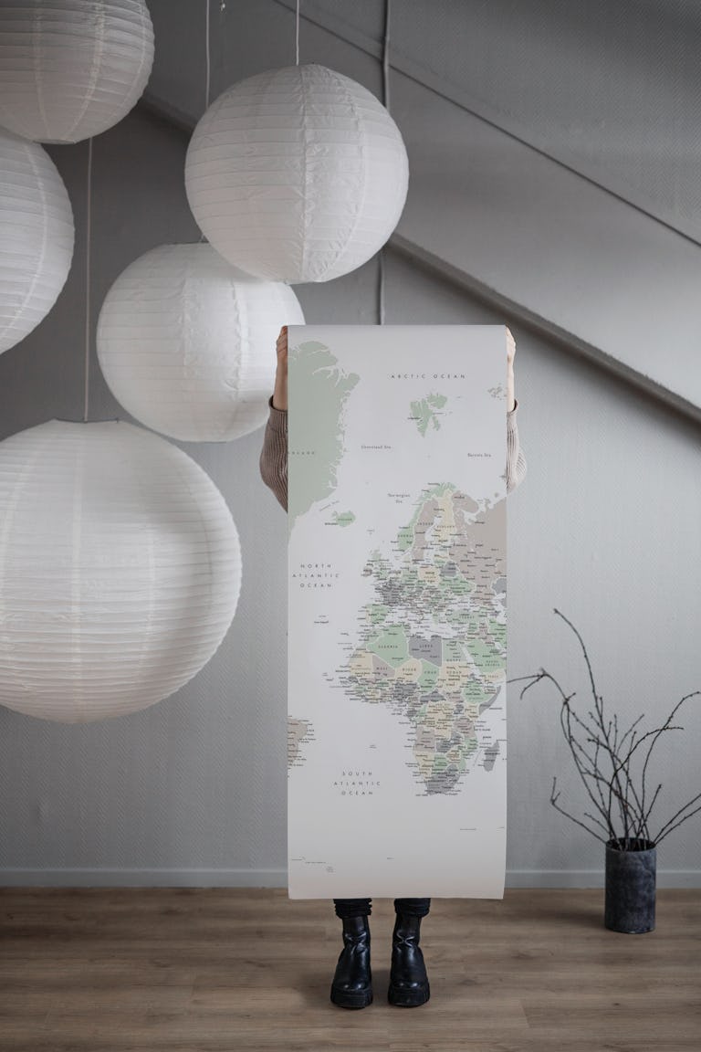 Detailed world map Anouk wallpaper roll