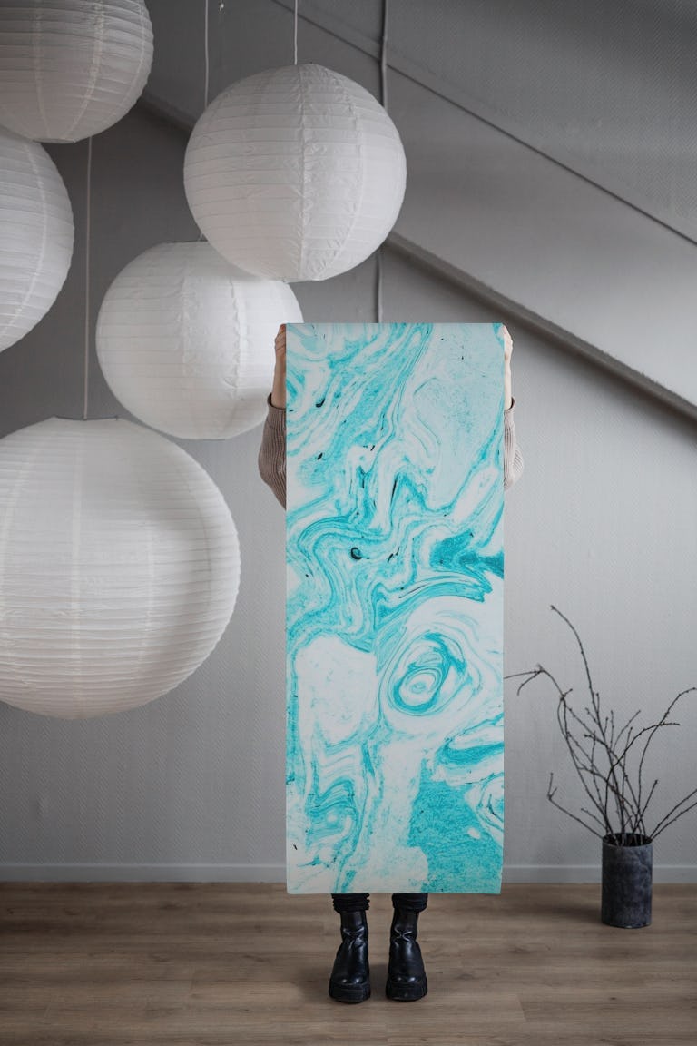 Ocean Blue Marble wallpaper roll
