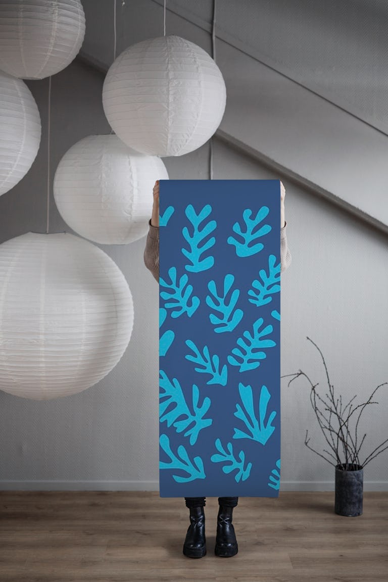 Minimal Matisse Style Leaves wallpaper roll