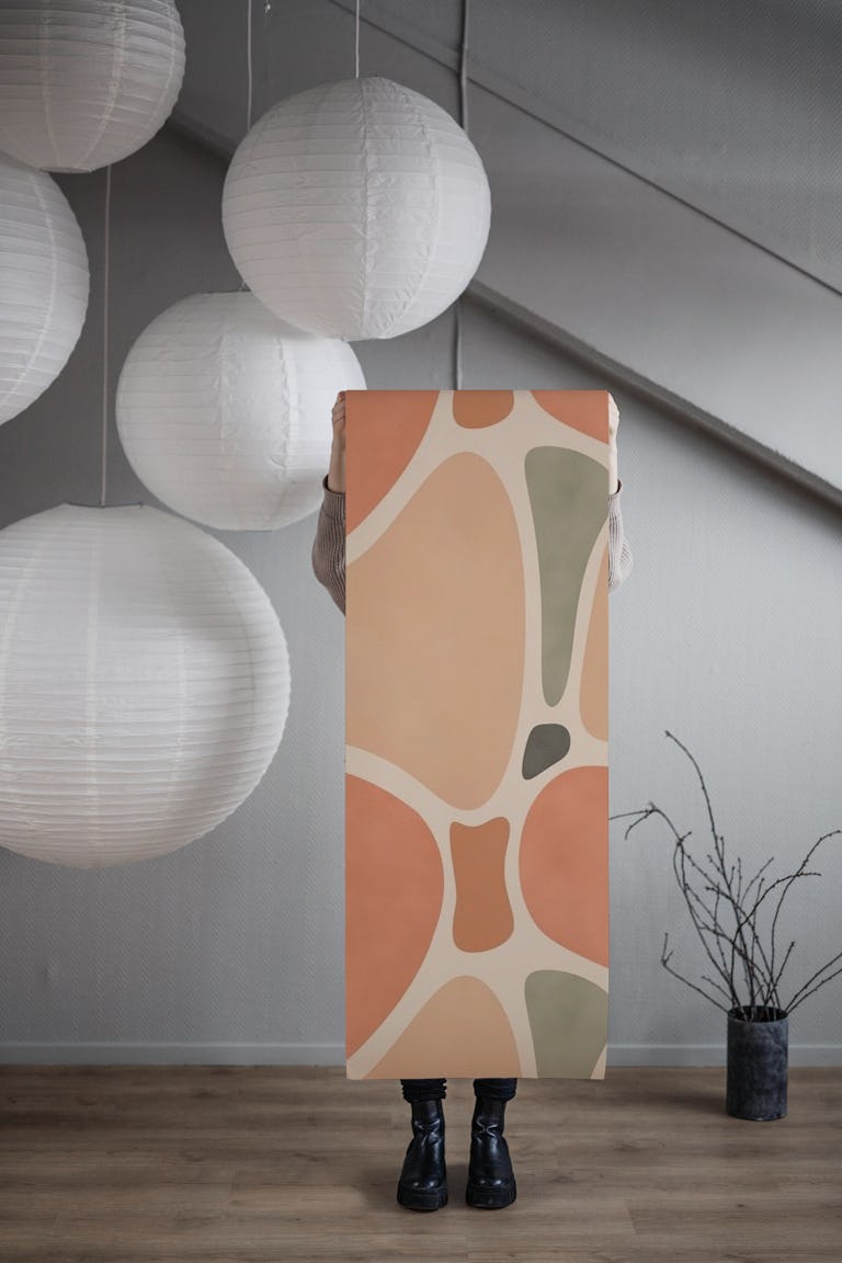 Terracotta Shapes wallpaper roll